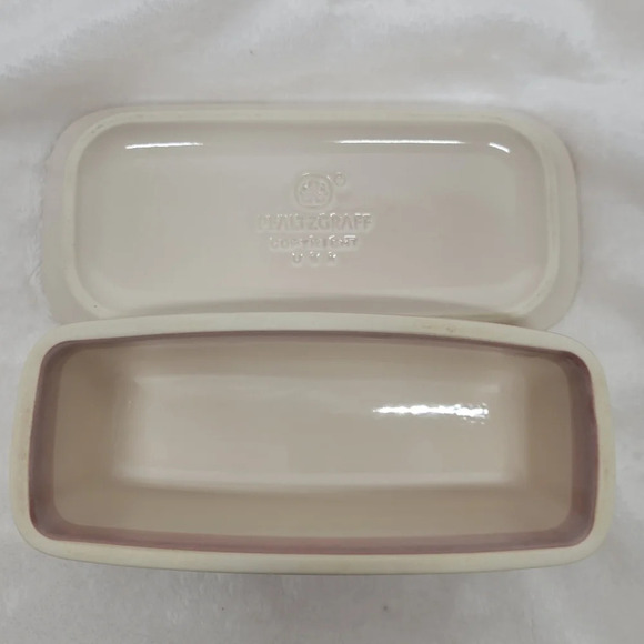 PFALTZGRAFF 2 Pc “AURA" 7" BUTTER DISH W/LID/CREAM-PINK-BLUE STONEWARE - Picture 3 of 12